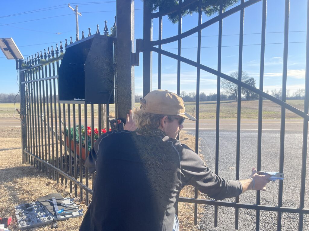 New automated entry gate setup completed by Inlay Automation at a property in Millington, TN